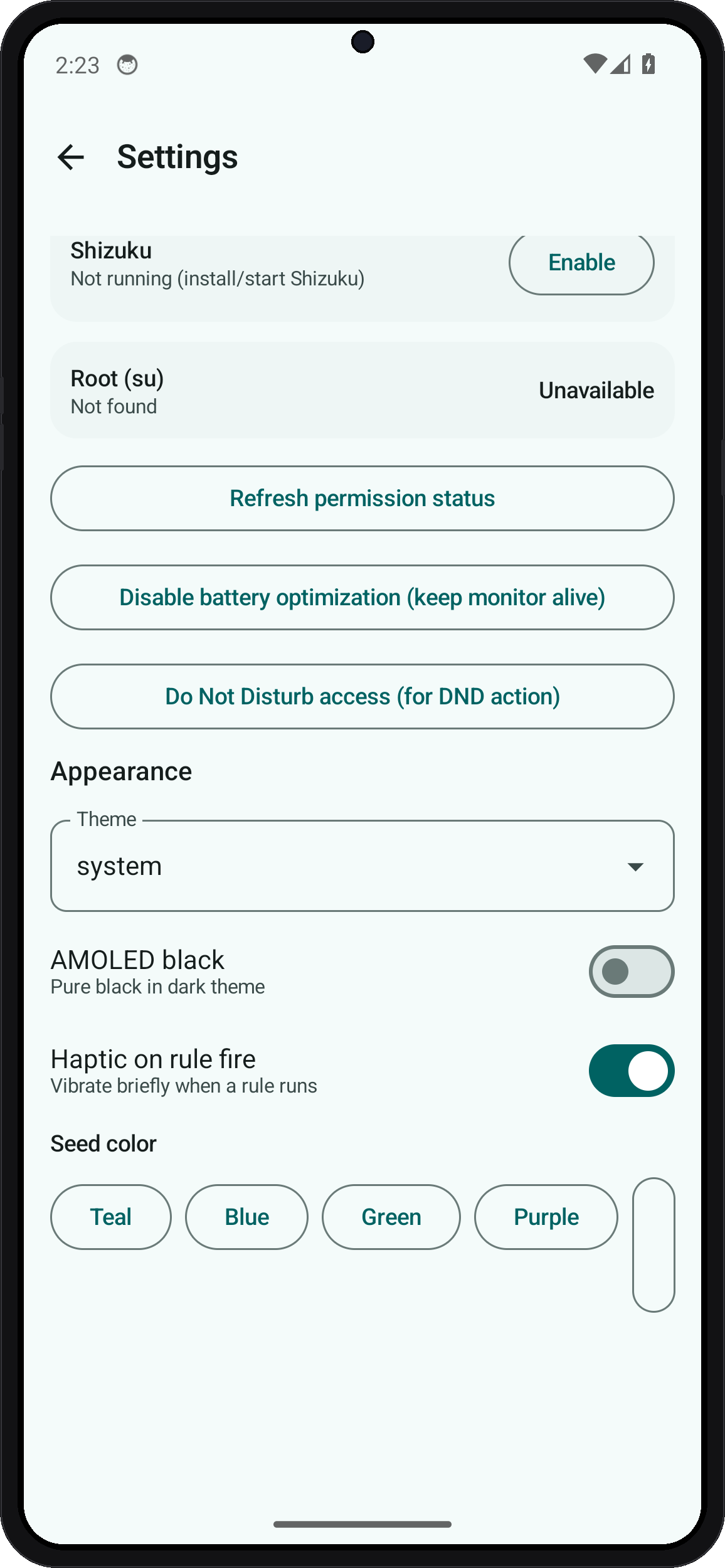 Latch settings continued